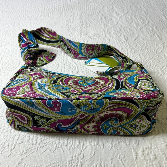 ⭐️Vera Bradley Daphne silk handbag nwt purple blue paisley knotted handle - Picture 5 of 12
